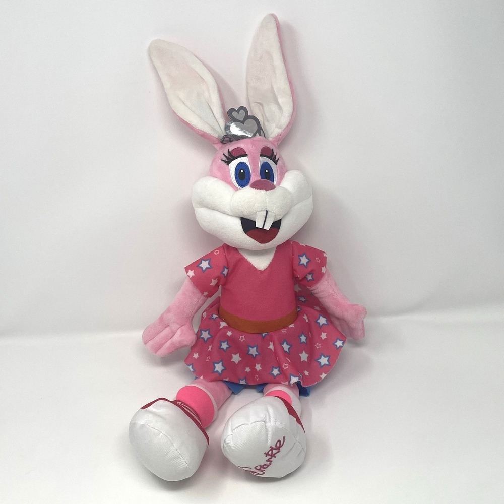 Parkdean Resorts Starland Krew Sparkle Plush Pink Bunny Rabbit Mascot Toy‎ Crown